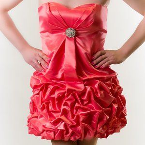 Pink Prom Dress corset tie back